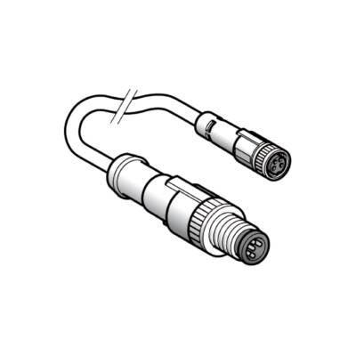 jumper cable XZ - male straight M12 3-pin - female straight M8 3-pin - PUR 2m - Telemecanique Sensors - XZCR1509040H2