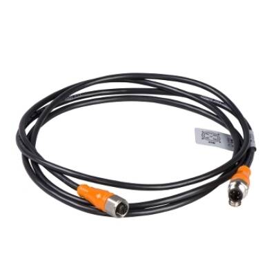 jumper cable XZ - male straight M12 4-pin - female straight M12 4-pin - PVC 5m - Telemecanique Sensors - XZCRA151141C5