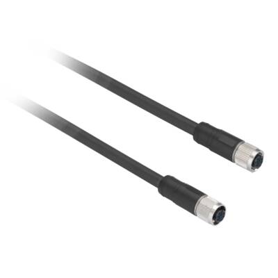 Series connection jumper - 2 straight M12 - Female/Female con. - 10m - 5 pins - Telemecanique Sensors - XZCR1111064D10