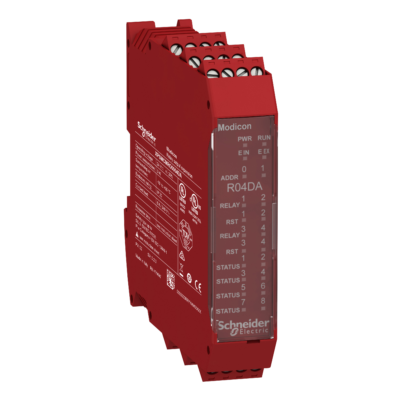 4 safety RO expansion with diag. out with backplane connection with screw term - Schneider Electric - XPSMCMRO0004DA