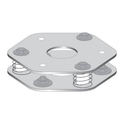 Column Double fixing base with springs and adjustment screws for positioning - Telemecanique Sensors - XUSZFB2