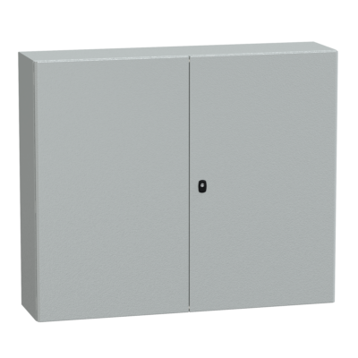 Spacial S3D dble plain door w/o mount.plate. H1000xW1200xD300.IP55 IK10 RAL7035. - Schneider Electric - NSYS3D101230D