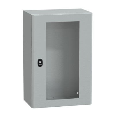 Spacial S3D tspt door w/o mount.plate H600xW400xD250.IP66 IK08 RAL7035. - Schneider Electric - NSYS3D6425T