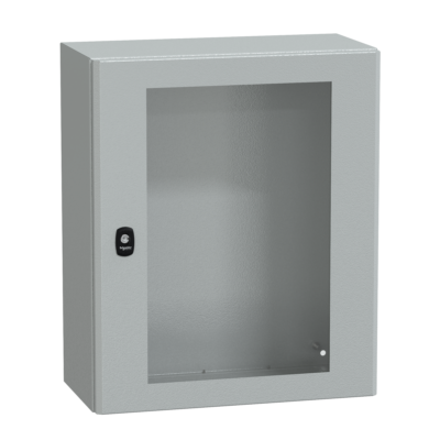 Spacial S3D tspt door w/o mount.plate H600xW500xD250.IP66 IK08 RAL7035. - Schneider Electric - NSYS3D6525T