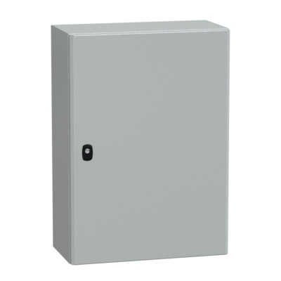 Spacial S3D plain door with mount.plate. H700xW500xD250.IP66 IK10 RAL7035. - Schneider Electric - NSYS3D7525P