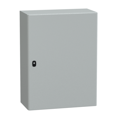 Spacial S3D plain door with mount.plate. H800xW600xD300.IP66 IK10 RAL7035. - Schneider Electric - NSYS3D8630P