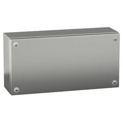 Stainless Steel 304L industrial box plain door H200xW400xD120 IP66 IK10 - Schneider Electric - NSYSBX204012