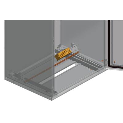 Combined Support brackets Spacial SF/SM to install earthing strip and DIN rail. - Schneider Electric - NSYETF