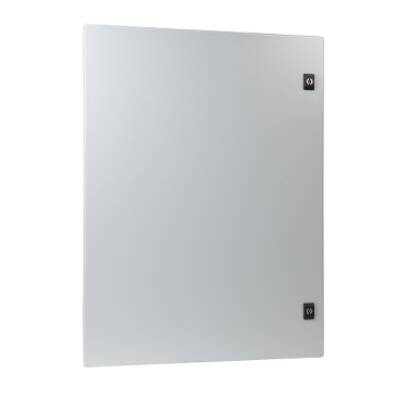 Plain door Spacial CRN H500xW500 RAL 7035, with lock - Schneider Electric - NSYDCRN55