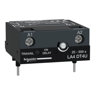 electronic timer module - type on delay 25...500 s - 24...250 V DC/AC - Schneider Electric - LA4DT4U