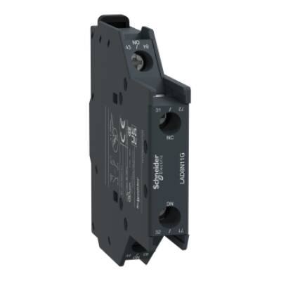 Auxiliary contact block, TeSys D, 1NO + 1NC, side mounting, screw clamp terminals, EN 50012 - Schneider Electric - LAD8N11G