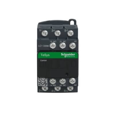 TeSys D contactor - 3P(3 NO) - AC-3 - <= 440 V 9 A - 24 V AC coil - Schneider Electric - LC1D096B7