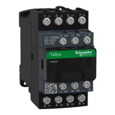 TeSys D contactor S207 - 4P (2NO+2NC) AC-1 20A <=440V - coil 24V DC - Schneider Electric - LC1D0986BDS207