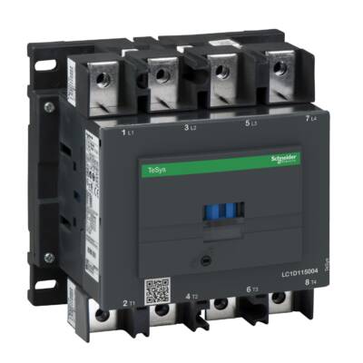 TeSys D contactor - 4P(4 NO) - AC-1 - <= 440 V 200 A - 220 V AC 50/60 Hz coil - Schneider Electric - LC1D1150046M7