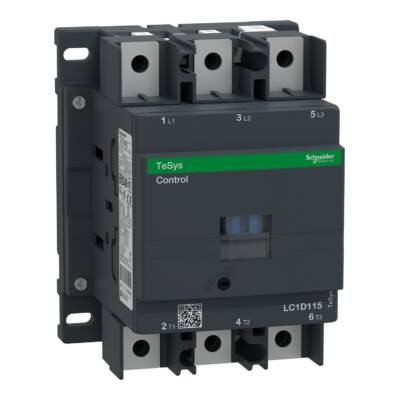 TeSys D contactor - 3P(3 NO) - AC-3 - <= 440 V 115 A - 230 V AC 50/60 Hz coil - Schneider Electric - LC1D1156P7