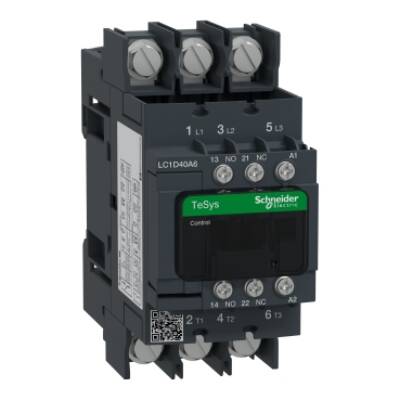 TeSys D contactor - 3P(3 NO) - AC-3 - <= 440 V 40 A - 240 V AC 50/60 Hz coil - Schneider Electric - LC1D40A6U7