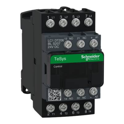 TeSys D contactor S207 - 4P (4NO) AC-1 20A <=440V - coil 24V DC low - Schneider Electric - LC1DT206BLS207