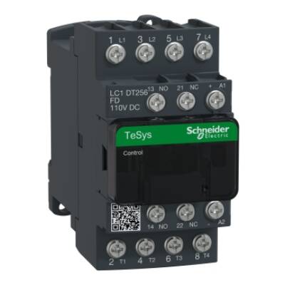 TeSys D contactor - 4P(4 NO) - AC-1 - <= 440 V 25 A - 110 V DC standard coil - Schneider Electric - LC1DT256FD