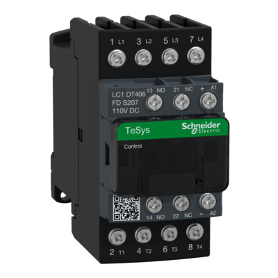 TeSys D contactor S207 - 4P (4NO) AC-1 40A <=440V - coil 110V DC - Schneider Electric - LC1DT406FDS207