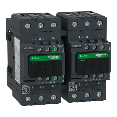 TeSys D reversing contactor - 3P - <= 440 V - 40 A AC-3 - 48...130 V AC/DC coil - Schneider Electric - LC2D40AEHE