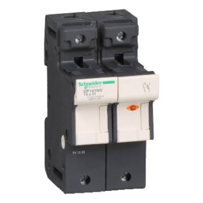 Fuse carrier TeSys DF, 1P+N 50A, fuse size 14x51 mm, blown fuse indicator - Schneider Electric - DF141NV