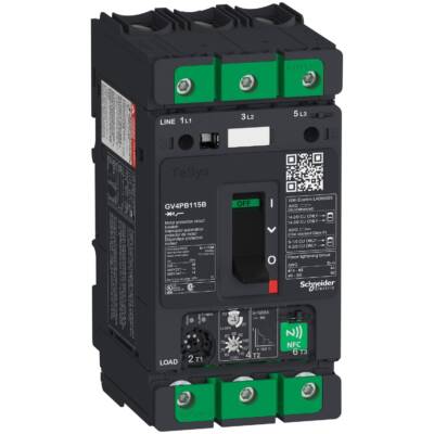 Motor circuit breaker, TeSys GV4, 3P, 115A, Icu 25kA, thermal magnetic multifunction, UL489 - Schneider Electric - GV4PB115B