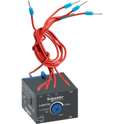TeSys K -Time delay auxiliary contact block - 1 C/O - 110...240 V - 1…30s - Schneider Electric - LA2KT2U