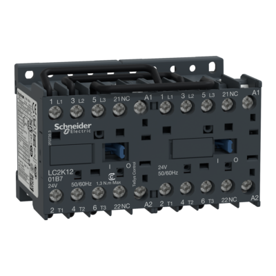 TeSys K reversing contactor - 3P - AC-3 <= 440 V 12 A - 1 NC - 230...240 V AC - Schneider Electric - LC2K1201U7