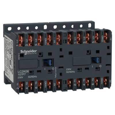 TeSys K reversing contactor - 3P - AC-3 <= 440 V 12 A - 1 NO - 24 V AC coil - Schneider Electric - LC2K12107B7