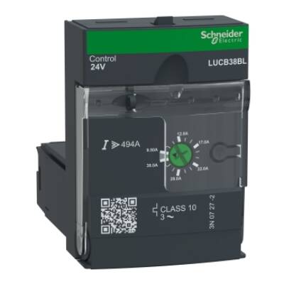 Advanced control unit, TeSys U, 9.5-38A, 3P motors, protection & diagnostic, class 10, coil 24V DC - Schneider Electric - LUCB38BL