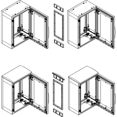 Horizontal coupling kit for PLA enclosure H1500xD420 mm - 15 mm - IP55 coupling - Schneider Electric - NSYMUPLA154G