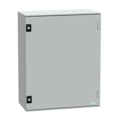 wall-mounting encl. polyester monobloc IP66 H530xW430xD200mm+bakelite mount.pl. - Schneider Electric - NSYPLM54BG