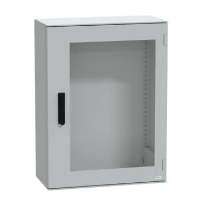 wall-mounting encl. polyester monobloc IP66 847x636x300mm 3p.lock glazed door - Schneider Electric - NSYPLM86TVG