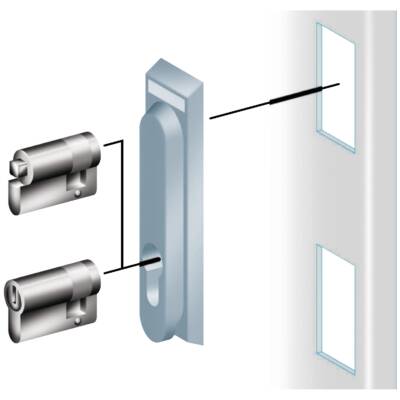 Spacial SFX - SMX enclosures - 5mm double-bar insert for retractable handle - Schneider Electric - NSYTDB5ME