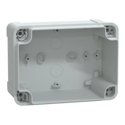 PC box IP66 IK08 RAL7035 Int.H150W105D80 Ext.H164W121D87 opaque PC cover H20 - Schneider Electric - NSYTBP16128