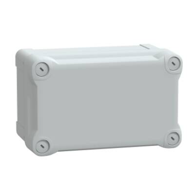 PC box IP66 IK08 RAL7035 Int.H175W105D100 Ext.H192W121D105 opaque PC cover H40 - Schneider Electric - NSYTBP191210H