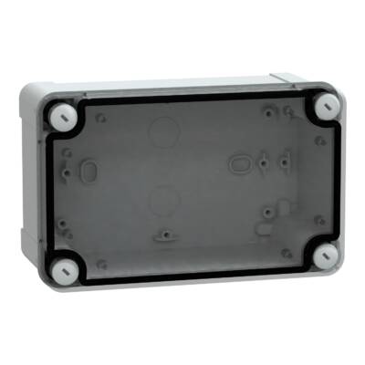 PC box IP66 IK08 RAL7035 Int.H175W105D80 Ext.H192W121D87 Transp.cover H20 - Schneider Electric - NSYTBP19128T