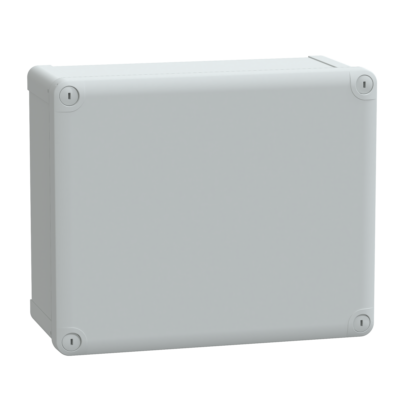 PC box IP66 IK08 RAL7035 Int.H275W225D120 Ext.H291W241D128 opaque PC cover H60 - Schneider Electric - NSYTBP292412H