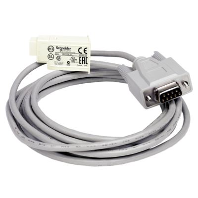 SUB-D 9-pin PC connecting cable - for smart relay Zelio Logic - 3 m - Telemecanique - SR2CBL01