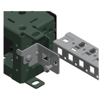 Bracket for fixing crossrails in the plinth. Regulation 25mm pitch. - Commercial Reference - NSYSPCR