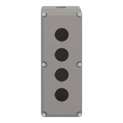 empty control station - 9001K - aluminium - 4 cut-outs Ø 30 - Schneider Electric - 9001KY4