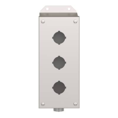 empty control station - 9001K - stainless steel - 3 cut-outs Ø 30 - Schneider Electric - 9001KYSS3