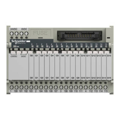 Sub-base with plug-in electromechanical relay ABE7, 16 channels, relay 5 mm - Schneider Electric - ABE7R16T111