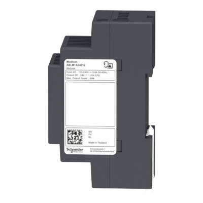 Regulated Power Supply, 100-240V AC, 24V 1.2 A, single phase, Modular - Schneider Electric - ABLM1A24012