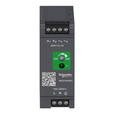 Regulated Power Supply, 100-240V AC, 24V 2.1 A, single phase, Optimized - Schneider Electric - ABLS1A24021