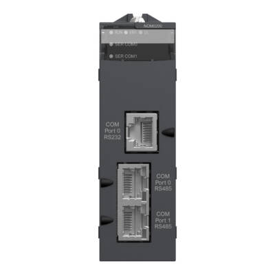 Serial link module with 2 RS-485/232 ports in Modbus and Character mode - Schneider Electric - BMXNOM0200