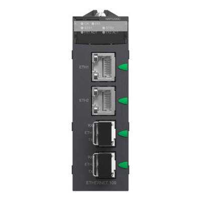 fiber converter MM/LC 2CH 100Mb - for severe environment - Schneider Electric - BMXNRP0200C