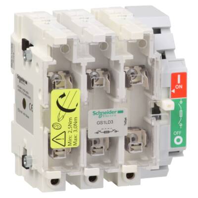 TeSys GS - switch-disconnector fuse - 3 P - 160 A - DIN 0 - Schneider Electric - GS1LD3