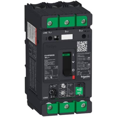 Motor circuit breaker, TeSys GV4, 3P, 80A, Icu 25kA, thermal magnetic multifunction, UL489 - Schneider Electric - GV4PB80B