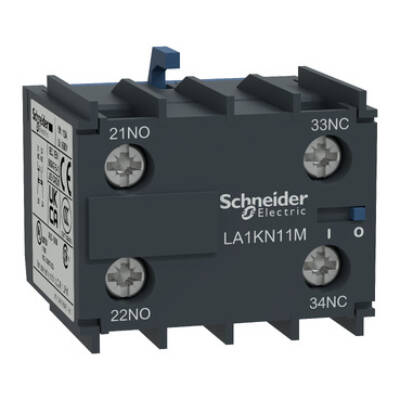 TeSys K - Auxiliary contact block - 1 NO + 1 NC - screw-clamps term - EN 50012 - Schneider Electric - LA1KN11M